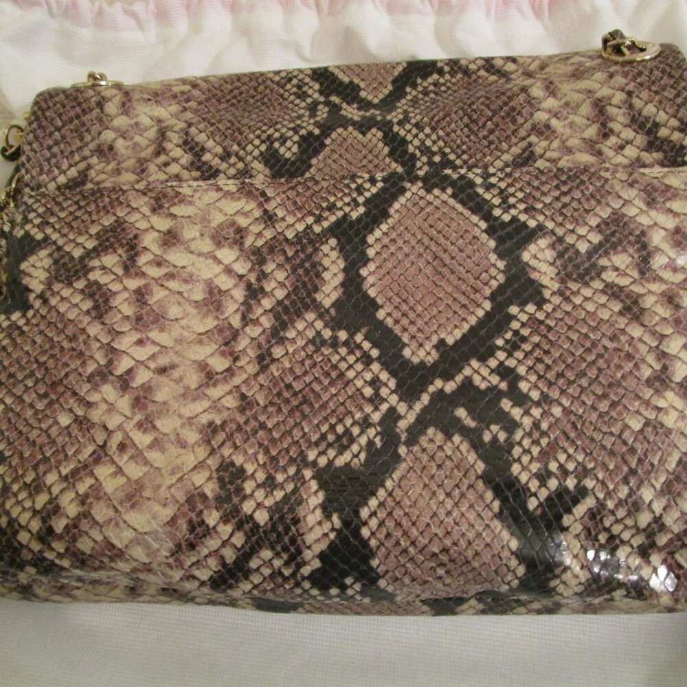 Elaine Turner Nala Python-Embossed Shoulder Bag - image 3